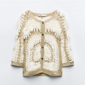 ZARA COMBINATION CROCHET JACKET